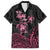 Personalised Polynesia Breast Cancer Awareness Family Matching Off Shoulder Short Dress and Hawaiian Shirt No One Fights Alone Turtle Ribbon - Black Version