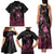 Personalised Polynesia Breast Cancer Awareness Family Matching Tank Maxi Dress and Hawaiian Shirt No One Fights Alone Turtle Ribbon - Black Version