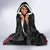 Personalised Polynesia Breast Cancer Awareness Hooded Blanket No One Fights Alone Turtle Ribbon - Black Version