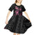 Personalised Polynesia Breast Cancer Awareness Kid Short Sleeve Dress No One Fights Alone Turtle Ribbon - Black Version