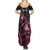 Personalised Polynesia Breast Cancer Awareness Summer Maxi Dress No One Fights Alone Turtle Ribbon - Black Version