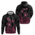 Personalised Polynesia Breast Cancer Awareness Zip Hoodie No One Fights Alone Turtle Ribbon - Black Version