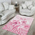 Personalised Polynesia Breast Cancer Awareness Area Rug No One Fights Alone Turtle Ribbon - White Version