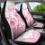 Personalised Polynesia Breast Cancer Awareness Car Seat Cover No One Fights Alone Turtle Ribbon - White Version