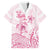 Personalised Polynesia Breast Cancer Awareness Family Matching Long Sleeve Bodycon Dress and Hawaiian Shirt No One Fights Alone Turtle Ribbon - White Version