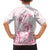 Personalised Polynesia Breast Cancer Awareness Family Matching Puletasi and Hawaiian Shirt No One Fights Alone Turtle Ribbon - White Version