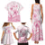 Personalised Polynesia Breast Cancer Awareness Family Matching Tank Maxi Dress and Hawaiian Shirt No One Fights Alone Turtle Ribbon - White Version