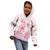 Personalised Polynesia Breast Cancer Awareness Kid Hoodie No One Fights Alone Turtle Ribbon - White Version