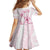 Personalised Polynesia Breast Cancer Awareness Kid Short Sleeve Dress No One Fights Alone Turtle Ribbon - White Version