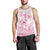 Personalised Polynesia Breast Cancer Awareness Men Tank Top No One Fights Alone Turtle Ribbon - White Version