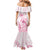 Personalised Polynesia Breast Cancer Awareness Mermaid Dress No One Fights Alone Turtle Ribbon - White Version