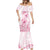 Personalised Polynesia Breast Cancer Awareness Mermaid Dress No One Fights Alone Turtle Ribbon - White Version