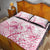 Personalised Polynesia Breast Cancer Awareness Quilt Bed Set No One Fights Alone Turtle Ribbon - White Version