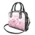 Personalised Polynesia Breast Cancer Awareness Shoulder Handbag No One Fights Alone Turtle Ribbon - White Version