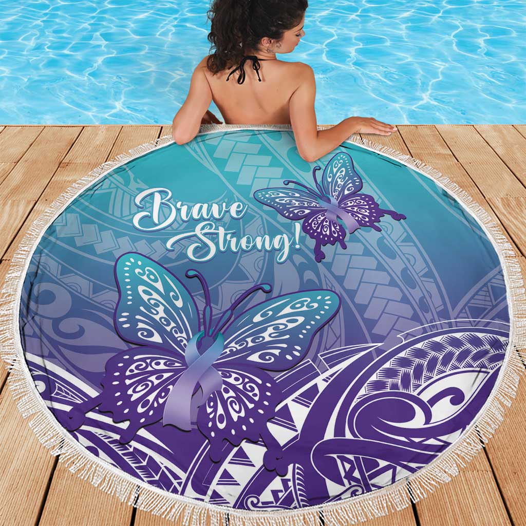 Polynesia Suicide Prevention Month Beach Blanket Butterfly Purple And Teal Ribbon Tomorrow Needs You
