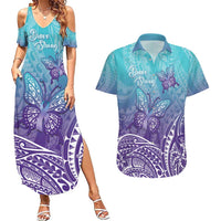 Polynesia Suicide Prevention Month Couples Matching Summer Maxi Dress and Hawaiian Shirt Butterfly Purple And Teal Ribbon Tomorrow Needs You LT14 Teal - Polynesian Pride