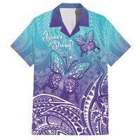 Polynesia Suicide Prevention Month Family Matching Long Sleeve Bodycon Dress and Hawaiian Shirt Butterfly Purple And Teal Ribbon Tomorrow Needs You