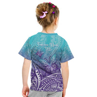 Polynesia Suicide Prevention Month Kid T Shirt Butterfly Purple And Teal Ribbon Tomorrow Needs You