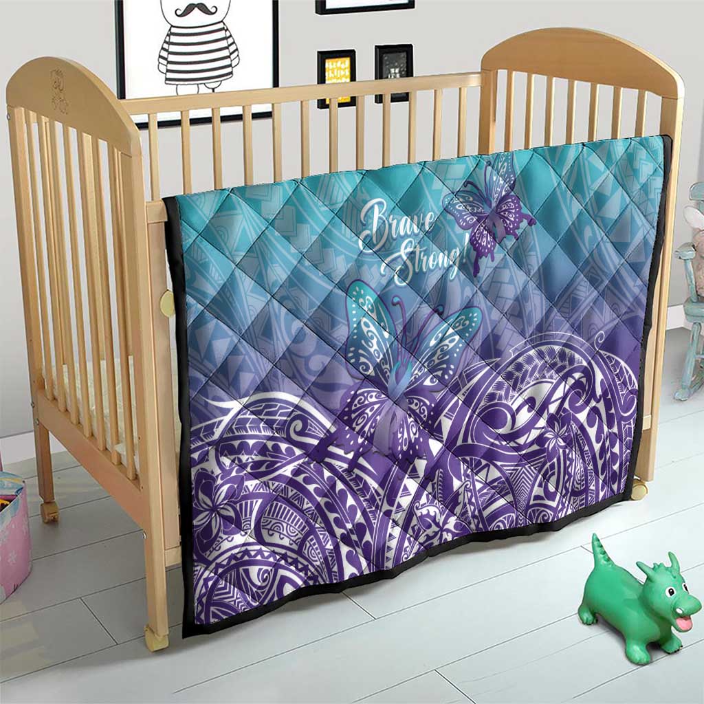 Polynesia Suicide Prevention Month Quilt Butterfly Purple And Teal Ribbon Tomorrow Needs You