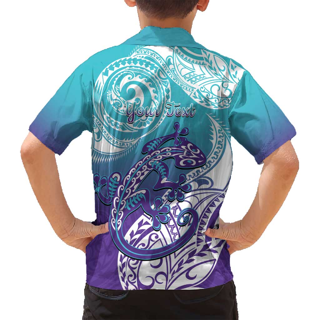 Personalised New Zealand Suicide Prevention Month Family Matching Off Shoulder Maxi Dress and Hawaiian Shirt You Matter NZ Fern With Maori Koru Lizard LT14 - Polynesian Pride