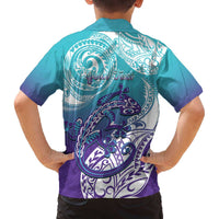 Personalised New Zealand Suicide Prevention Month Family Matching Puletasi and Hawaiian Shirt You Matter NZ Fern With Maori Koru Lizard LT14 - Polynesian Pride