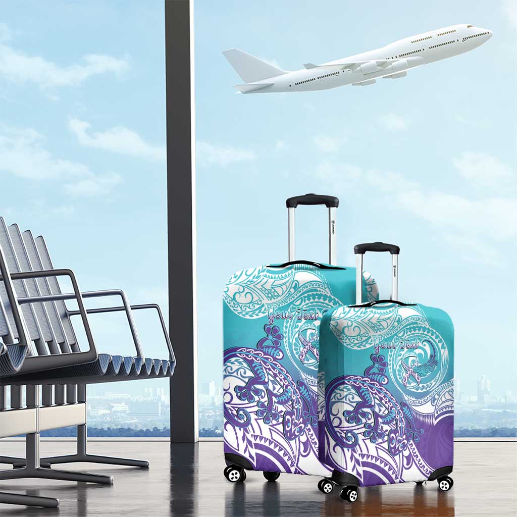 Personalised New Zealand Suicide Prevention Month Luggage Cover You Matter NZ Fern With Maori Koru Lizard