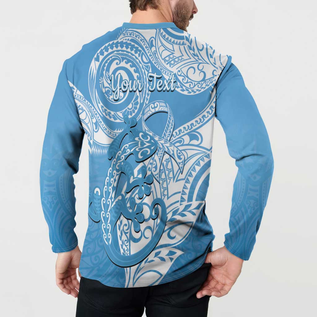 Personalised New Zealand Autism Awareness Button Sweatshirt NZ Fern With Maori Koru Lizard