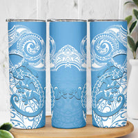 New Zealand Autism Awareness Skinny Tumbler NZ Fern With Maori Koru Lizard