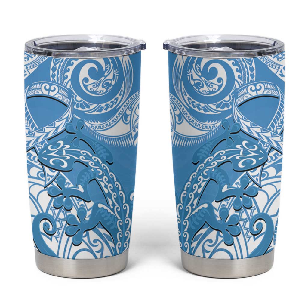 New Zealand Autism Awareness Tumbler Cup NZ Fern With Maori Koru Lizard