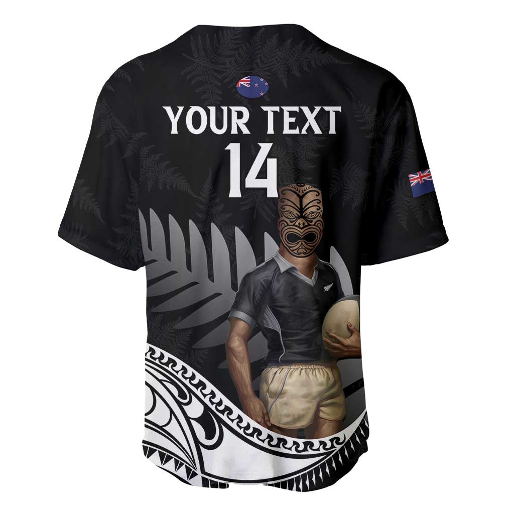 Custom New Zealand Silver Fern Rugby Baseball Jersey 2024 Aotearoa Maori Mascot Go All Black LT14 - Polynesian Pride