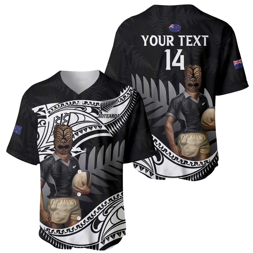 Custom New Zealand Silver Fern Rugby Baseball Jersey 2024 Aotearoa Maori Mascot Go All Black LT14 - Polynesian Pride