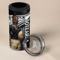 Custom New Zealand Silver Fern Rugby 4 in 1 Can Cooler Tumbler 2024 Aotearoa Maori Mascot Go All Black LT14 - Polynesian Pride