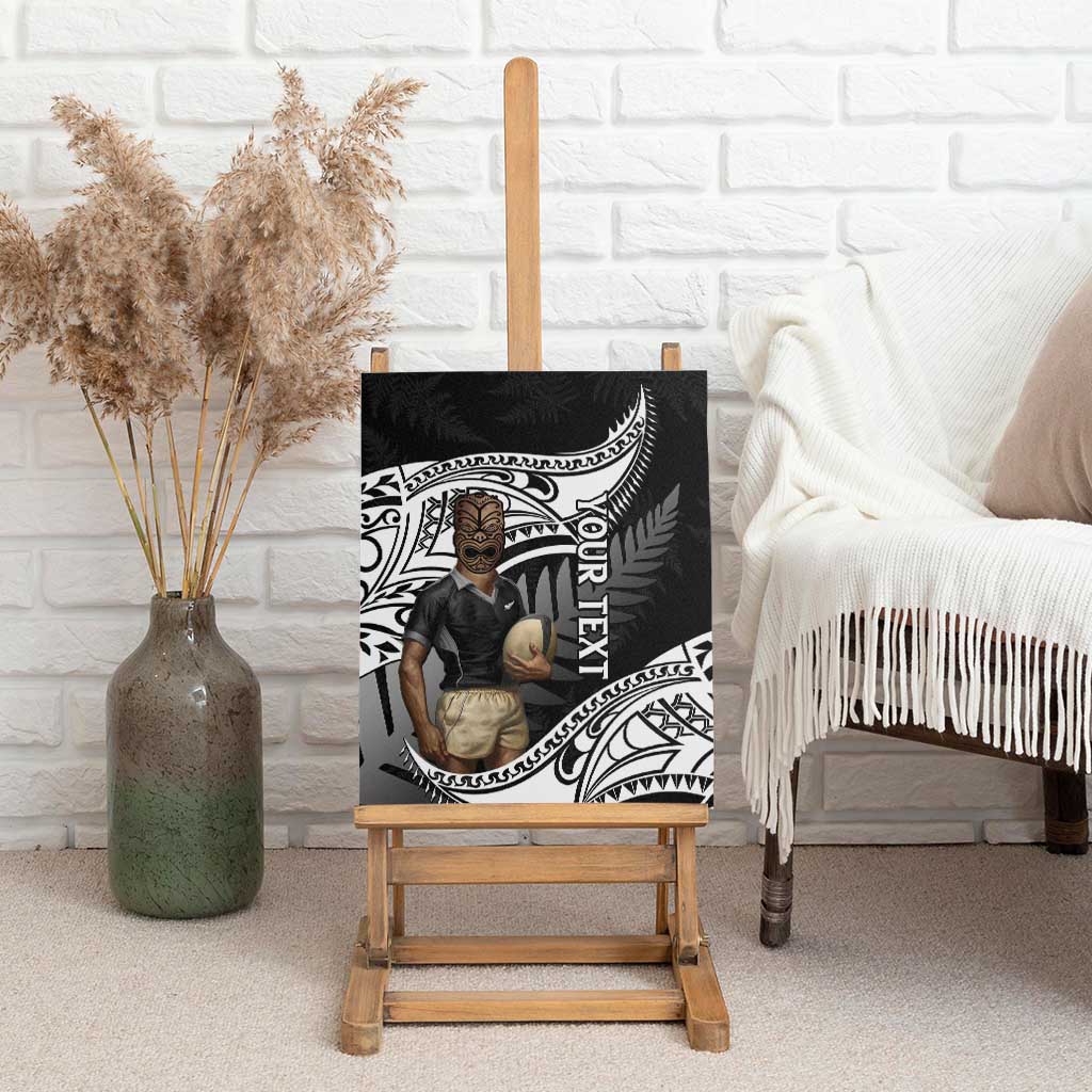 Custom New Zealand Silver Fern Rugby Canvas Wall Art 2024 Aotearoa Maori Mascot Go All Black