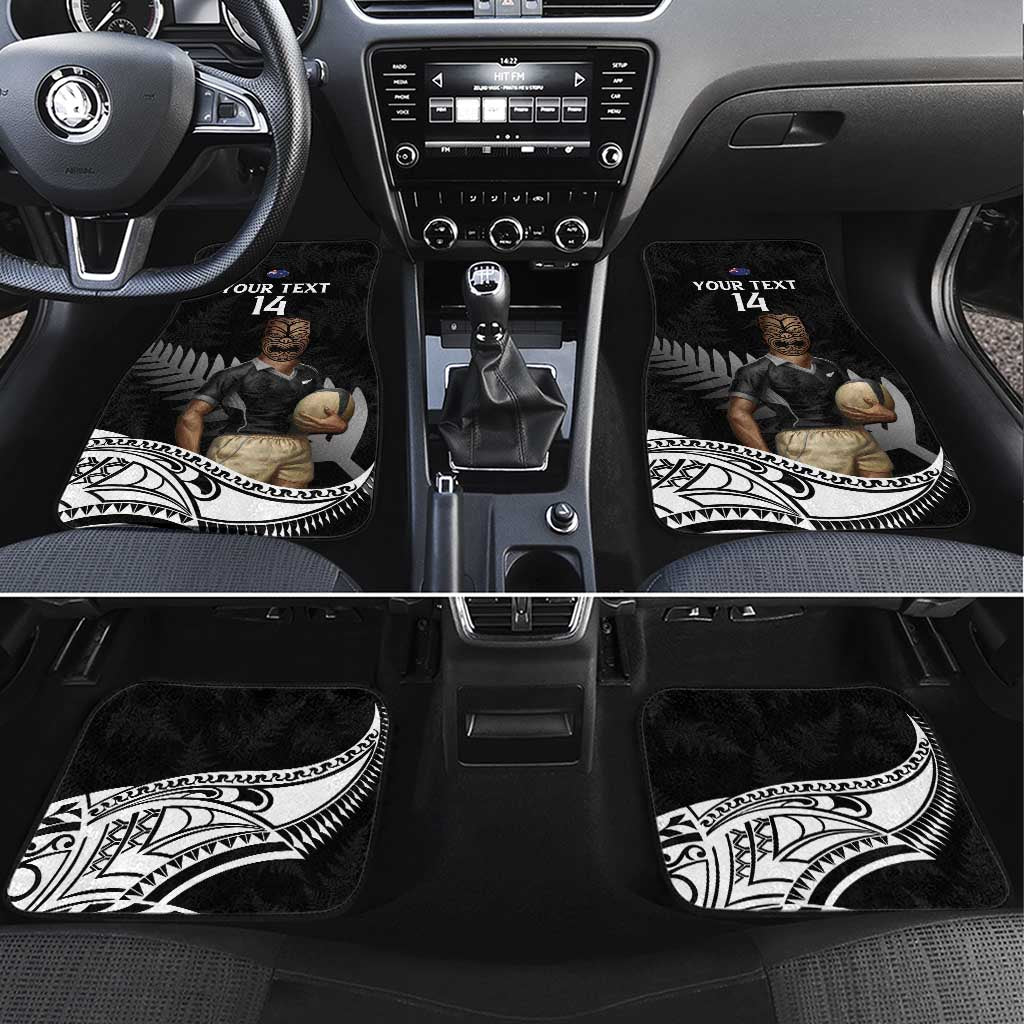 Custom New Zealand Silver Fern Rugby Car Mats 2024 Aotearoa Maori Mascot Go All Black