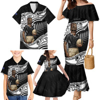 Custom New Zealand Silver Fern Rugby Family Matching Mermaid Dress and Hawaiian Shirt 2024 Aotearoa Maori Mascot Go All Black LT14 - Polynesian Pride