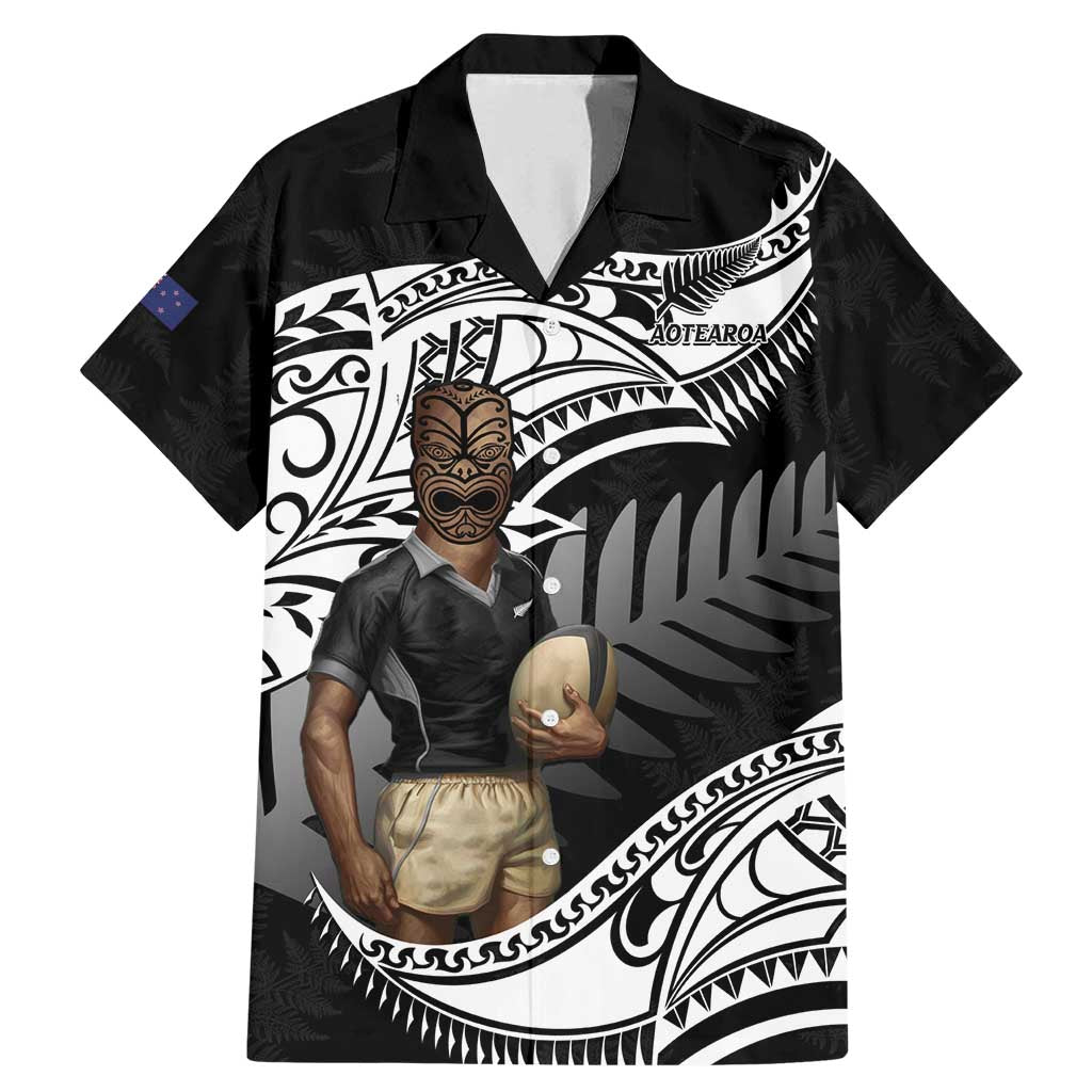 Custom New Zealand Silver Fern Rugby Family Matching Mermaid Dress and Hawaiian Shirt 2024 Aotearoa Maori Mascot Go All Black LT14 Dad's Shirt - Short Sleeve Black - Polynesian Pride