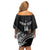 Custom New Zealand Silver Fern Rugby Family Matching Off Shoulder Short Dress and Hawaiian Shirt 2024 Aotearoa Maori Mascot Go All Black