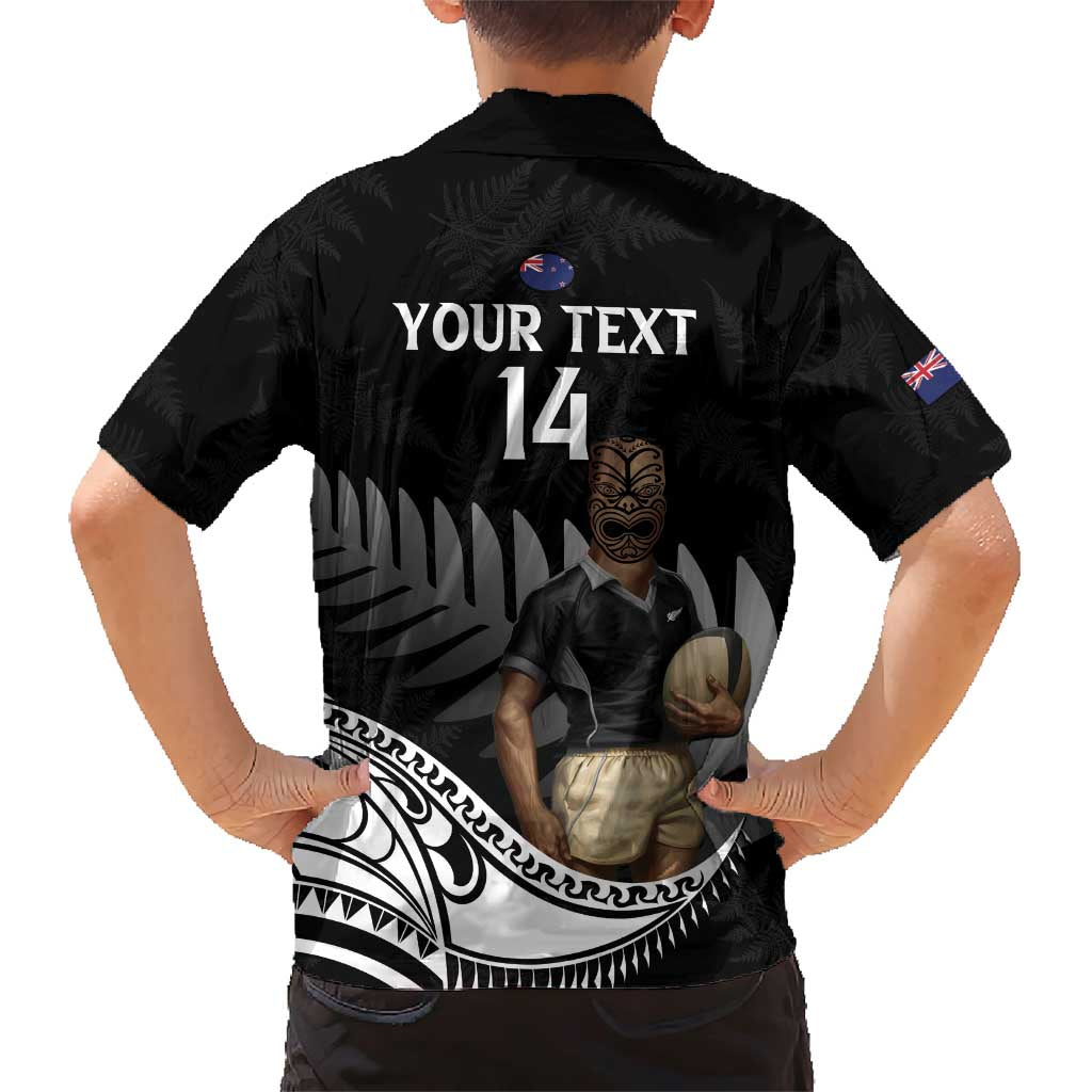 Custom New Zealand Silver Fern Rugby Family Matching Short Sleeve Bodycon Dress and Hawaiian Shirt 2024 Aotearoa Maori Mascot Go All Black LT14 - Polynesian Pride