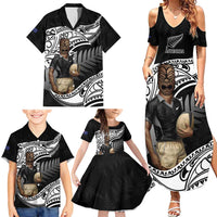 Custom New Zealand Silver Fern Rugby Family Matching Summer Maxi Dress and Hawaiian Shirt 2024 Aotearoa Maori Mascot Go All Black LT14 - Polynesian Pride