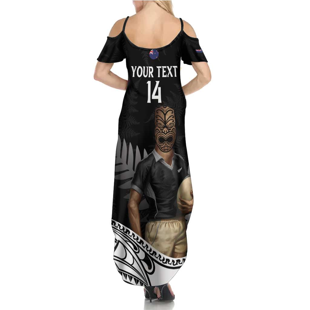 Custom New Zealand Silver Fern Rugby Family Matching Summer Maxi Dress and Hawaiian Shirt 2024 Aotearoa Maori Mascot Go All Black LT14 - Polynesian Pride
