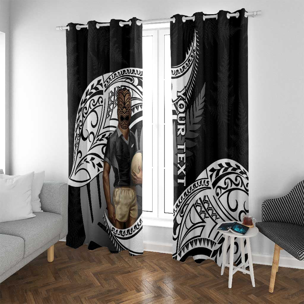 Custom New Zealand Silver Fern Rugby Window Curtain 2024 Aotearoa Maori Mascot Go All Black
