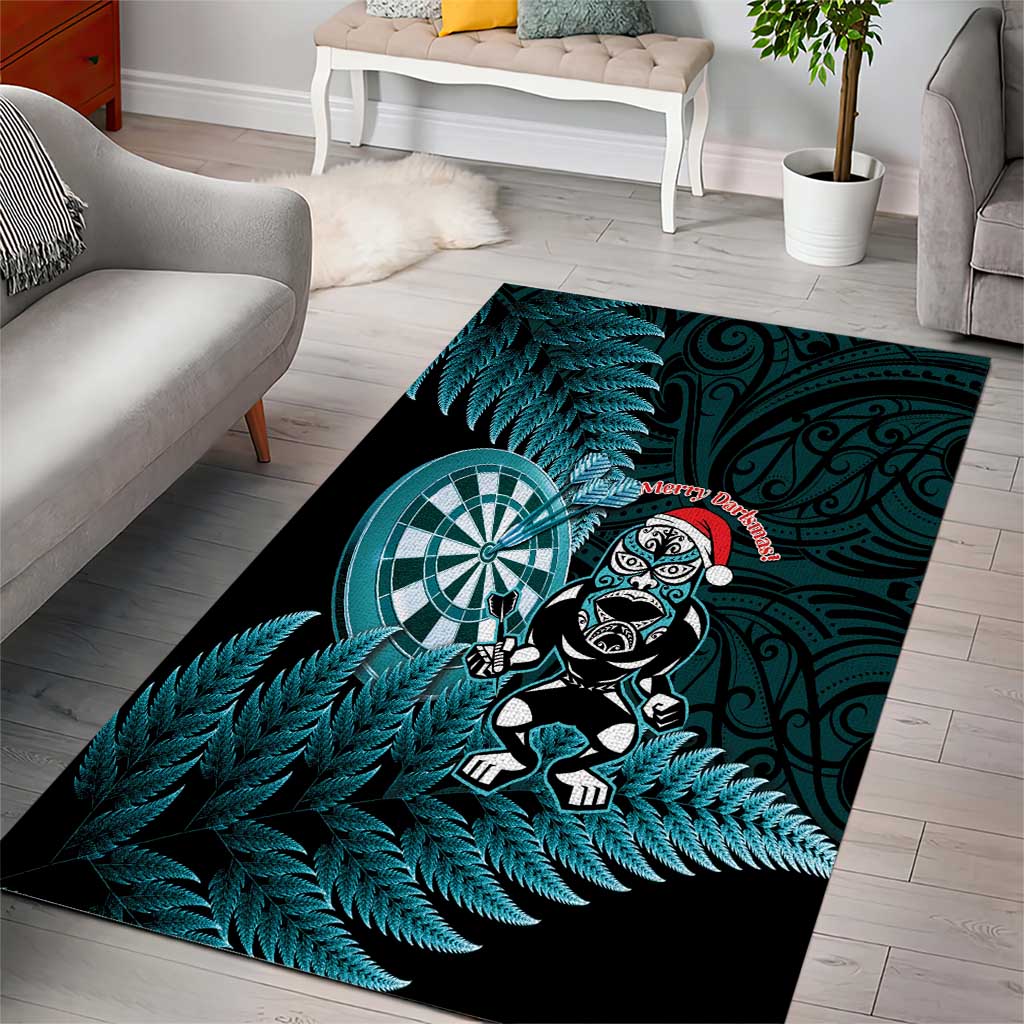 New Zealand Darts Christmas Area Rug Maori Fern Merry Dartsmas - Polynesian Pride