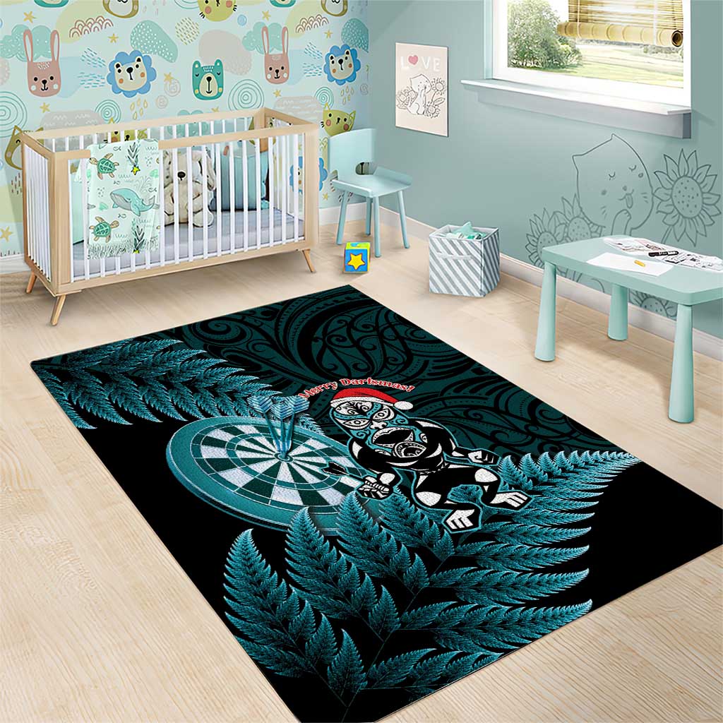 New Zealand Darts Christmas Area Rug Maori Fern Merry Dartsmas - Polynesian Pride