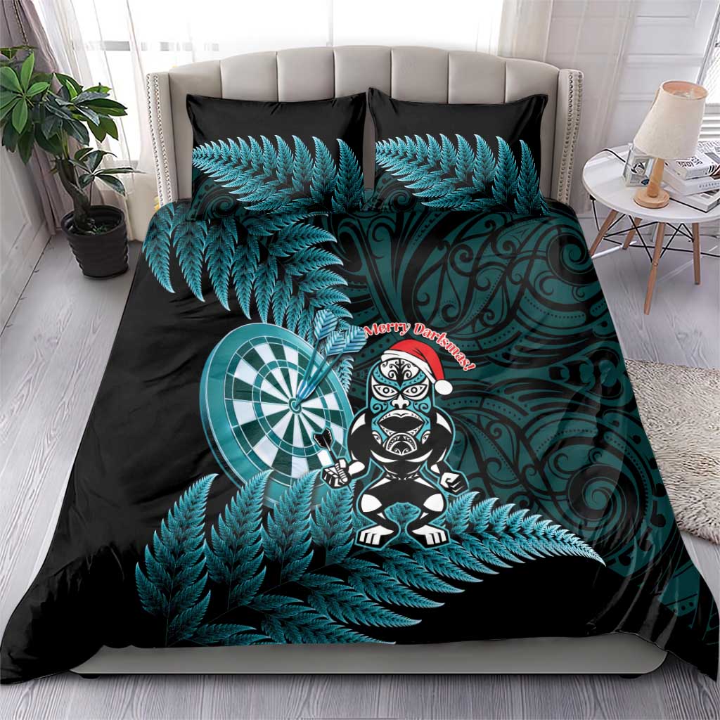 New Zealand Darts Christmas Bedding Set Maori Fern Merry Dartsmas - Polynesian Pride