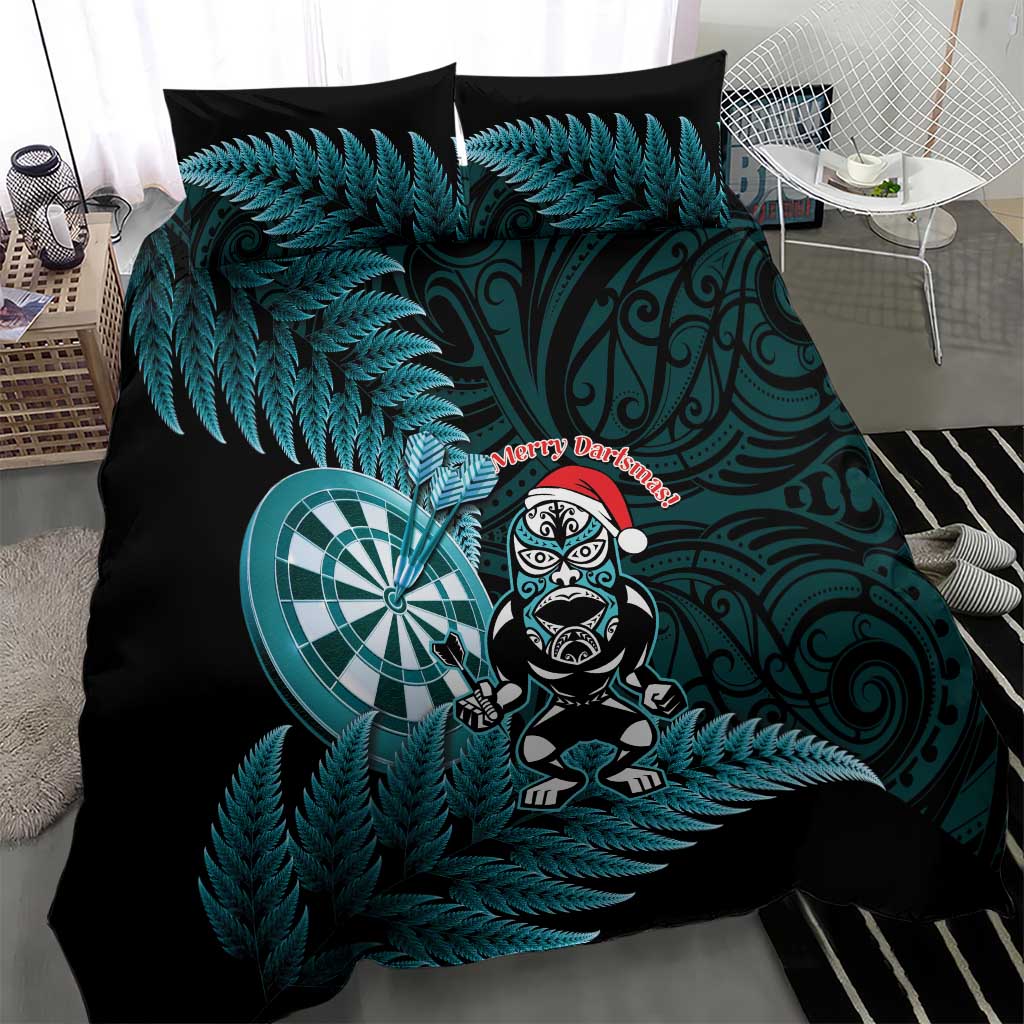 New Zealand Darts Christmas Bedding Set Maori Fern Merry Dartsmas - Polynesian Pride