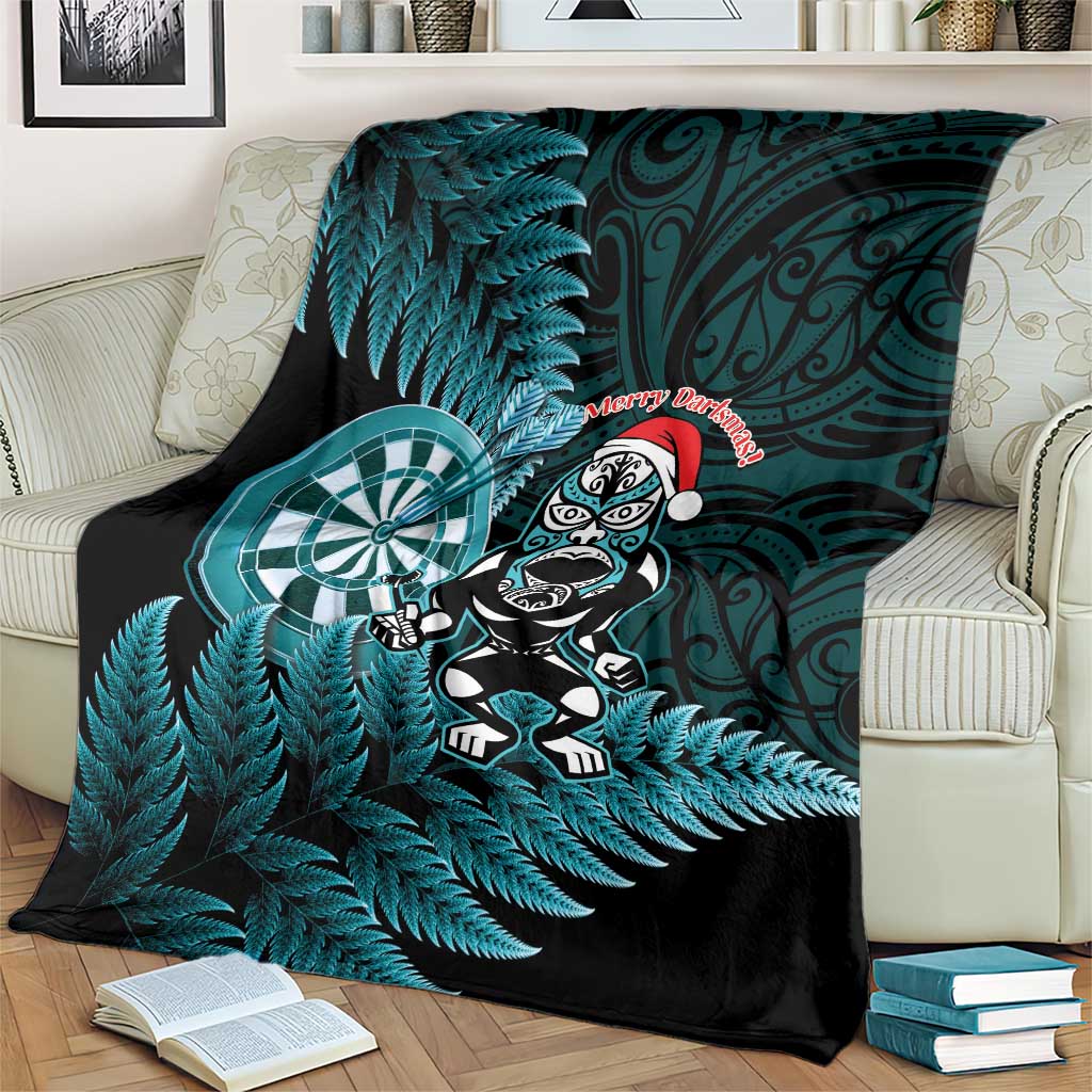 New Zealand Darts Christmas Blanket Maori Fern Merry Dartsmas - Polynesian Pride