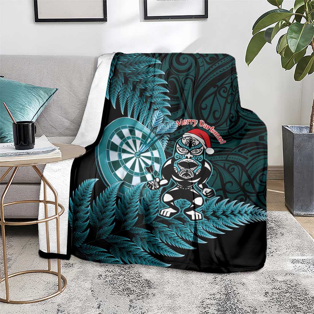 New Zealand Darts Christmas Blanket Maori Fern Merry Dartsmas - Polynesian Pride