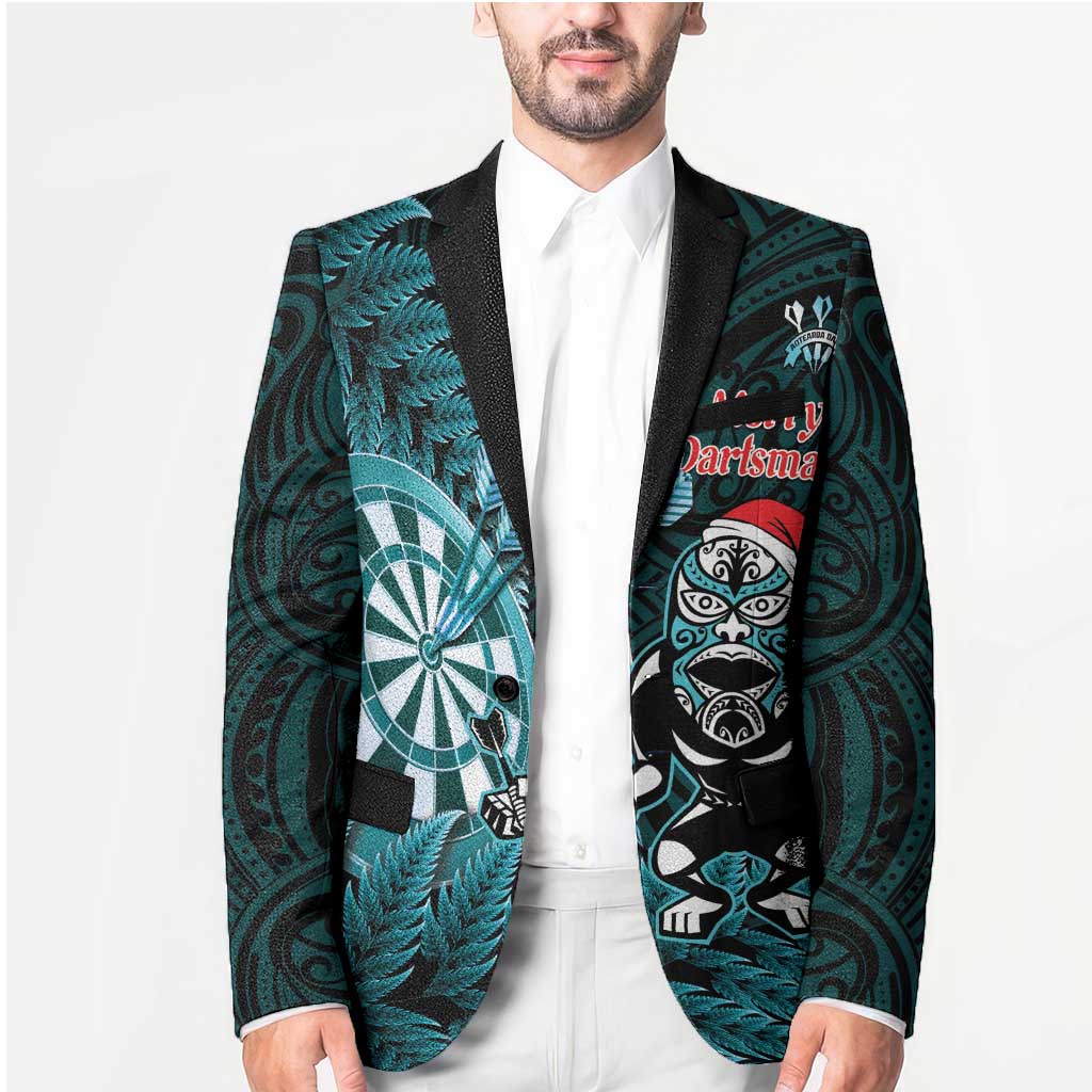 Personalised New Zealand Darts Christmas Blazer Maori Fern Merry Dartsmas LT14 - Polynesian Pride