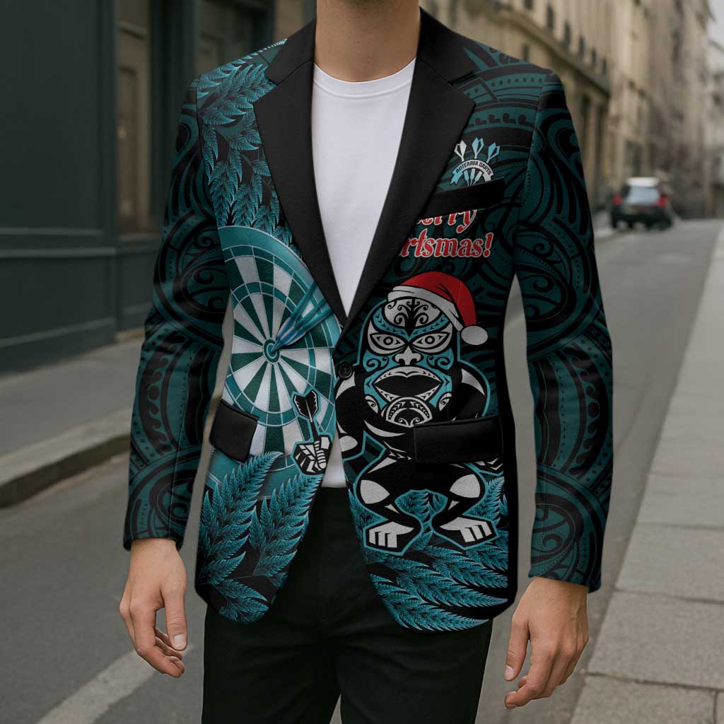 Personalised New Zealand Darts Christmas Blazer Maori Fern Merry Dartsmas LT14 - Polynesian Pride