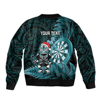 Personalised New Zealand Darts Christmas Bomber Jacket Maori Fern Merry Dartsmas LT14 - Polynesian Pride